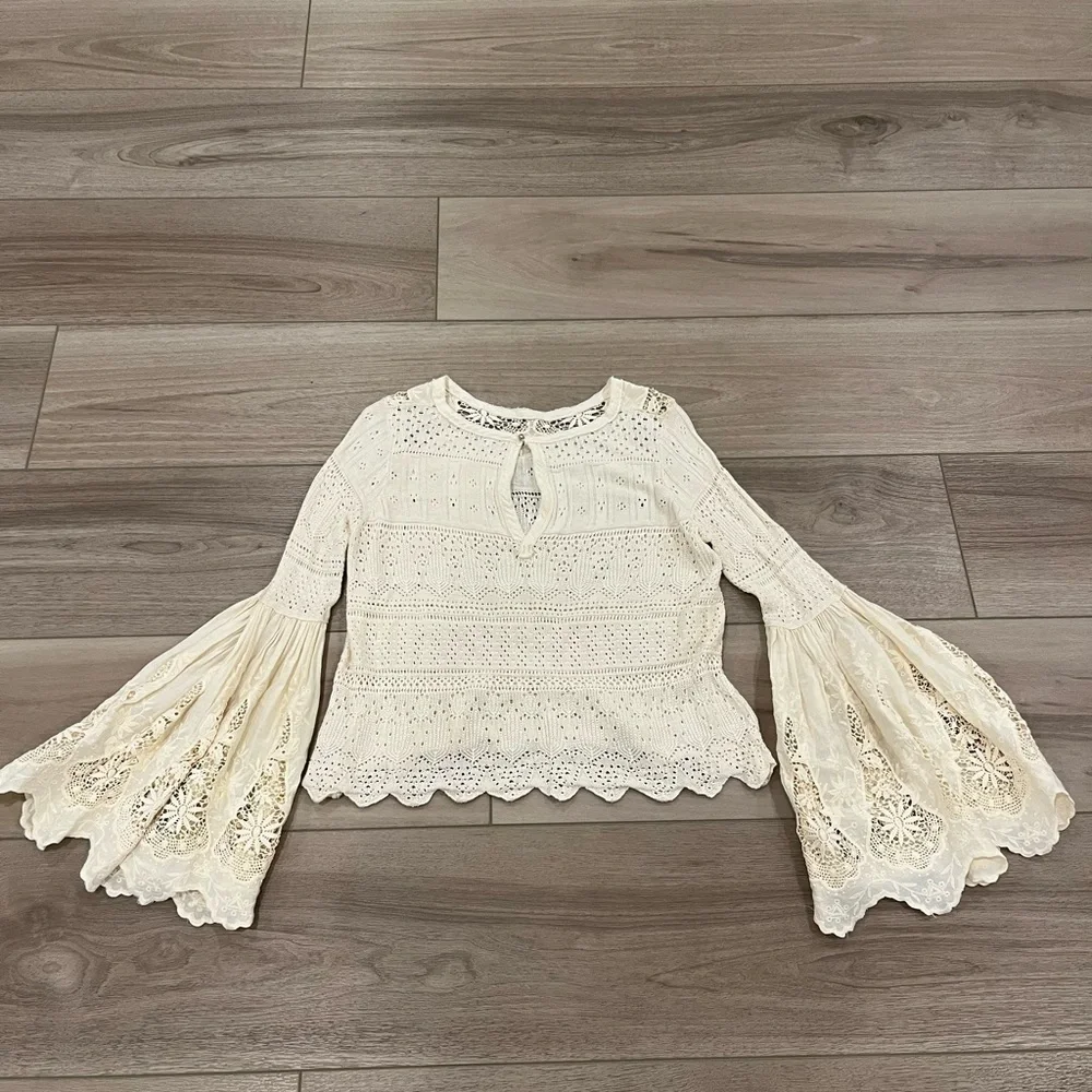 Free People Once Upon a Time Blouse Shirt Size S